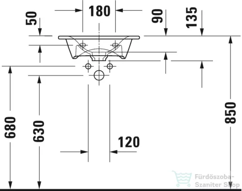 Duravit Viu 45x32 bútorral aláépíthető kézmosó 0733450041 ( 073345 )