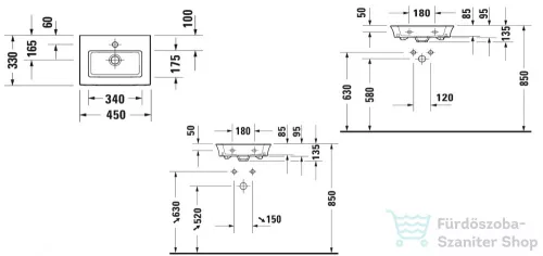 Duravit WHITE TULIP 450x330 mm-es bútorral aláépíthető mosdó,0737450041