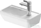 Duravit D-NEO 40x22 cm-es túlfolyó nélküli kézmosó jobb oldlai csaplyukkal,rögzítőkészlettel,fehér 0739400041