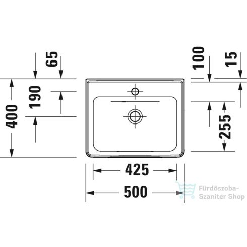 Duravit D-NEO 500x400 mm-es bútorral aláépíthető kézmosó, fehér 0742500000