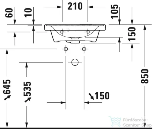 Duravit D-NEO 500x400 mm-es bútorral aláépíthető kézmosó, matt antracit 0742501300