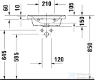 Duravit D-NEO 500x400 mm-es bútorral aláépíthető kézmosó, matt fehér 0742503200
