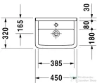 Duravit STARCK 3 45x32 cm-es kézmosó Wondergliss bevonattal,07504500001