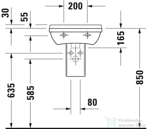 Duravit STARCK 3 45x32 cm-es kézmosó,0750450000
