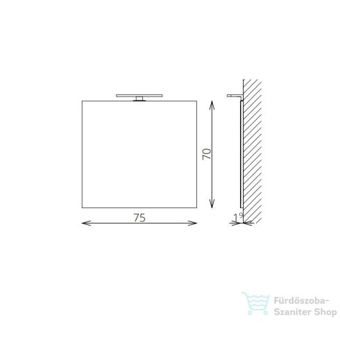 TBoss Floating Mirror Easy 75 tükör led világítással 07600