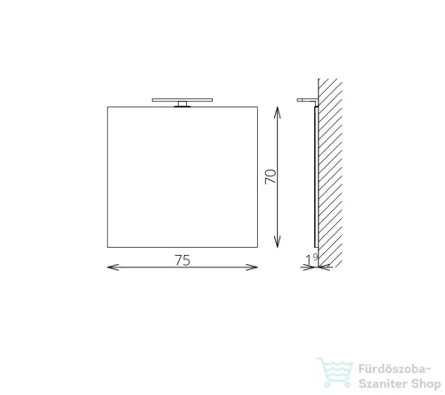 TBoss Floating Mirror Easy 75 tükör led világítással 07600