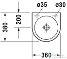 Duravit Architec 36x38 kézmosó, kikönnyítve 0766350000 ( 076635 )