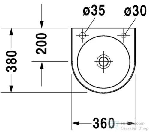 Duravit Architec 36x38 kézmosó, kikönnyítve 0766350000 ( 076635 )
