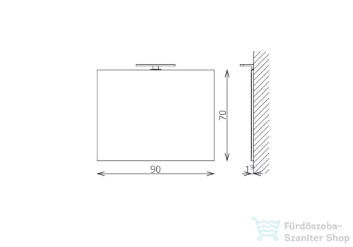 TBoss Floating Mirror Easy 90 tükör led világítással 07700