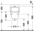 Duravit Starck 3 hátsó vízbekötésű piszoár 0821350000 ( 082135 )