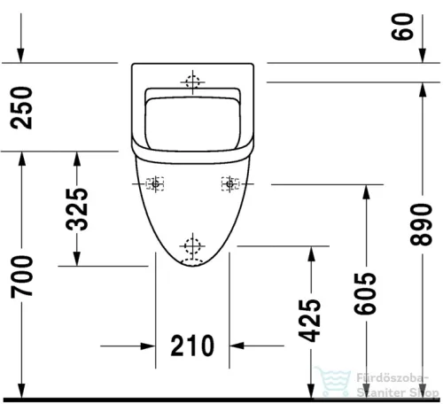 Duravit Starck 3 hátsó vízbekötésű piszoár 0821350000 ( 082135 )