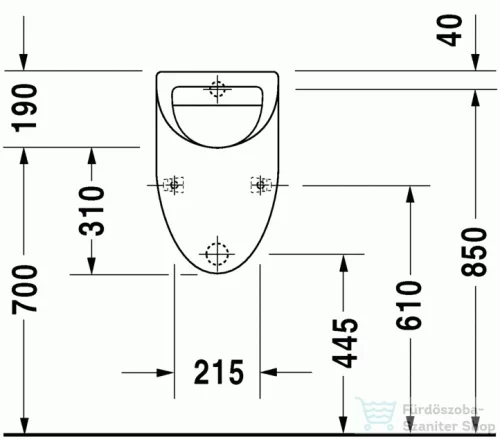 Duravit Fizz hátsós, leszívórendszerű vizelde, matrica nélkül 0823360000 ( 082336 )