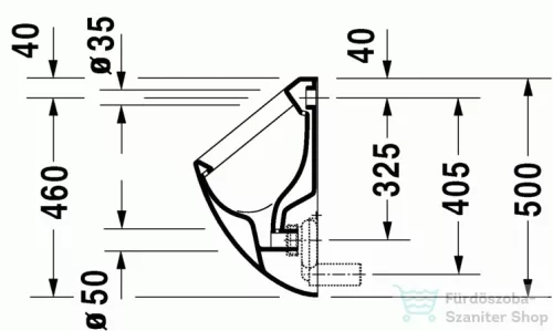 Duravit Fizz hátsós, leszívórendszerű vizelde, matrica nélkül 0823360000 ( 082336 )