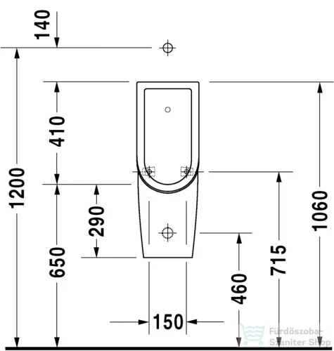 Duravit Starck 3 felső vízbekötésű piszoár 0826250000 ( 082625 )