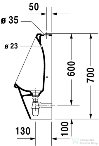 Duravit Starck 3 felső vízbekötésű piszoár HygieneGlaze felülettel 0826252000 ( 082625 )