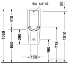 Duravit Starck 3 hátsó vízbekötésű piszoár 0827250000 ( 082725 )
