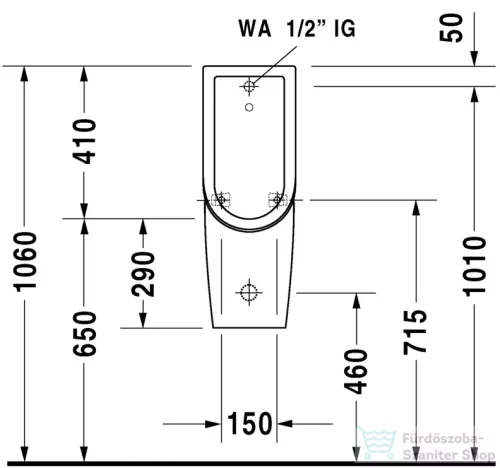 Duravit Starck 3 hátsó vízbekötésű piszoár légymatricával 0827250007 ( 082725 )