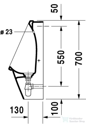 Duravit Starck 3 hátsó vízbekötésű piszoár HygieneGlaze felülettel 0827252000 ( 082725 )