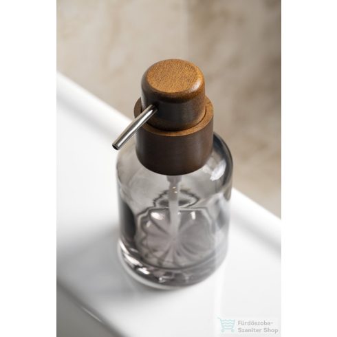 Sapho FIGO szappanadagoló, 300ml, füstüveg/fa (08387)