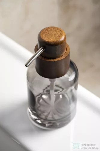 Sapho FIGO szappanadagoló, 300ml, füstüveg/fa (08387)