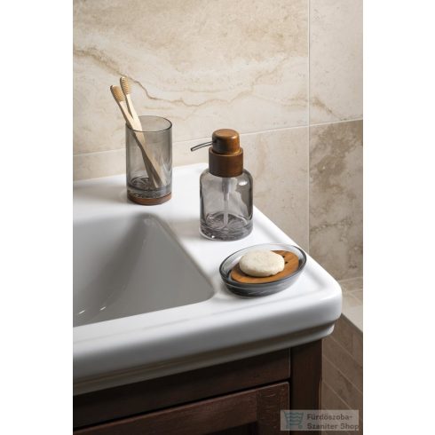 Sapho FIGO szappanadagoló, 300ml, füstüveg/fa (08387)