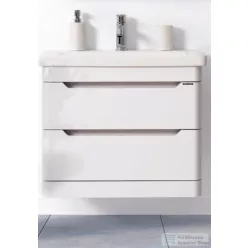   PinoArt  SOFT 65 FEHÉR Selyemfényű , Függesztett alsószekrény kerámiamosdóval, készreszerelt , fóliázott,  soft-close rendszerű  fiókos fürdőszobabútor,  Szifonkivágással (65*54*45,5 cm) 0840/13065