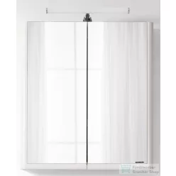   PinoArt Soft 65 FEHÉR Selyemfényű , készreszelt  Fóliázott polcozott tükrösszekrény LED Világítással ,belső konektorral,vilagításkapcsolóval. (65*78,3*22,6 cm) 0842