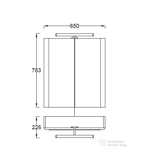 PinoArt Soft 65 FEHÉR Selyemfényű , készreszelt  Fóliázott polcozott tükrösszekrény LED Világítással ,belső konektorral,vilagításkapcsolóval. (65*78,3*22,6 cm) 0842