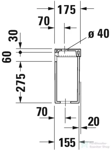 Duravit 1930 Series wc öblítőtartály Dual gombos, vízbekötés alul balra,Wondergliss bevonattal,0872200051