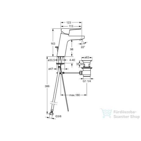 Hansa Hansatwist XL mosdó csaptelep automata leeresztővel,króm 09012283