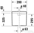 Duravit STARCK 3 monoblokkos wc tartály Wondergliss bevonattal,6/3L,vízbekötés balra alul,09201000051