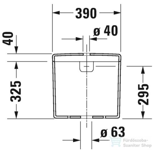 Duravit STARCK 3 monoblokkos wc tartály Wondergliss bevonattal,6/3L,vízbekötés balra alul,09201000051