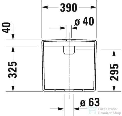 Duravit STARCK 3 monoblokkos wc tartály Wondergliss bevonattal 4,5/3L,vízbekötés balra alul,09201000851