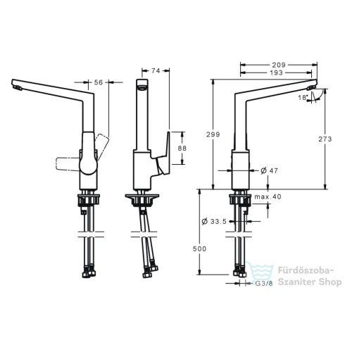 Hansa Hansatwist Protec mosogató csaptelep,króm 09202205