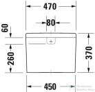 Duravit STARCK 3 monoblokkos wc tartály 6/3L,vízbekötés balra alul,Wondergliss bevonattal,09281000051