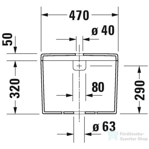 Duravit STARCK 3 monoblokkos wc tartály 6/3L,vízbekötés balra alul,0928100005