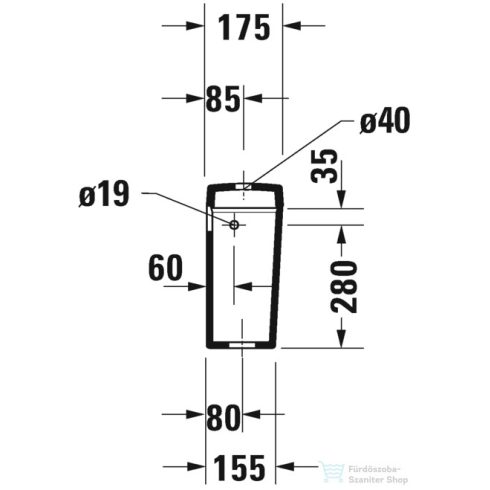 Duravit D-CODE  monoblokkos wc tartály 6/3L,vízbekötés jobbra,vagy balra,0940000004