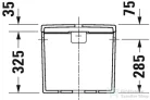 Duravit D-NEO öblítőtartály,6/3 L,jobb,vagy bal oldali bekötéssel,Wondergliss bevonattal, fehér 09440000051
