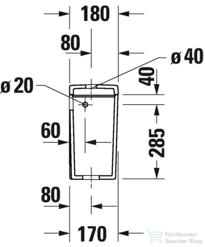 Duravit D-NEO öblítőtartály,6/3 L,jobb,vagy bal oldali bekötéssel,Wondergliss bevonattal, fehér 09440000051