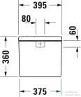 Duravit D-NEO öblítőtartály,4,5/3 L,jobb,vagy bal oldali bekötéssel, Wondergliss bevonattal,fehér 09440000851