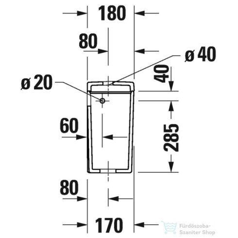 Duravit D-NEO öblítőtartály,4,5/3 L,jobb,vagy bal oldali bekötéssel, fehér 0944000085