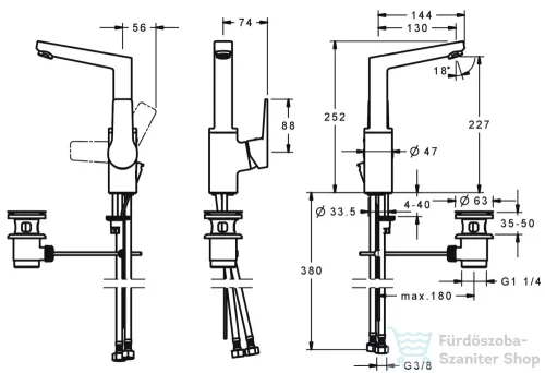 Hansa Hansatwist mosdó csaptelep automata leeresztővel,króm 09542205