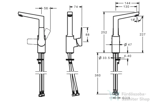 Hansa Hansatwist mosdó csaptelep leeresztő nélkül,matt fekete 0955220333