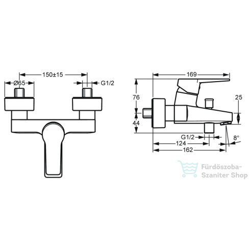 Hansa Hansatwist kádtöltő csaptelep zuhanyszett nélkül,matt fekete 0974218333