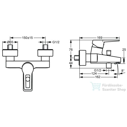 Hansa Hansatwist kádtöltő csaptelep lyukas fogantyúval,zuhanyszett nélkül,króm 09742185
