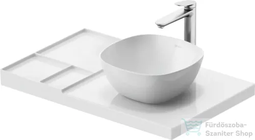 Duravit AURENA 80x50 cm kerámia mosdópult mosdóval, Durashield bevonattal, bal oldali pulttal, fényes fehér 099380AA00
