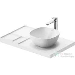   Duravit AURENA 80x50 cm kerámia mosdópult mosdóval, Durashield bevonattal, bal oldali pulttal, matt fehér 099380AC00