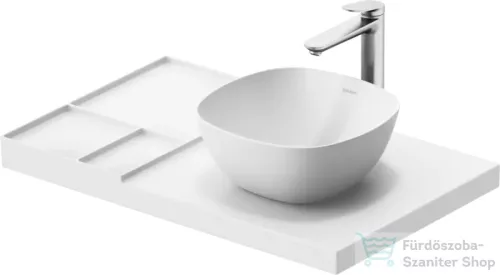Duravit AURENA 80x50 cm kerámia mosdópult mosdóval, Durashield bevonattal, bal oldali pulttal, matt fehér 099380AC00