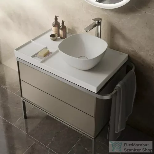 Duravit AURENA 80x50 cm kerámia mosdópult mosdóval, Durashield bevonattal, bal oldali pulttal, matt fehér 099380AC00