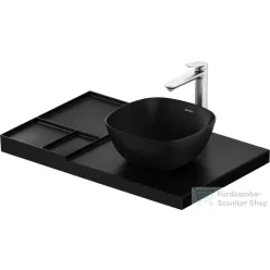   Duravit AURENA 80x50 cm kerámia mosdópult mosdóval, Durashield bevonattal, bal oldali pulttal, matt fekete 099380AF00